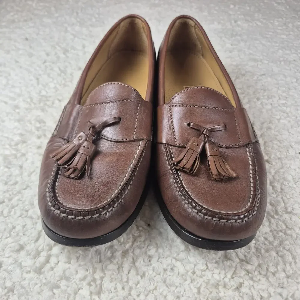 Cole Haan Mens Brown Leather Tassel Loafer Dress Shoes Size 10 D Footwear Casual